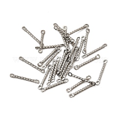 変色しにくい304ステンレススチールリンクコネクター  ツイスト  ステンレス鋼色  15x2x1mm  穴：1.2mm&nbsp;STAS-S117-018