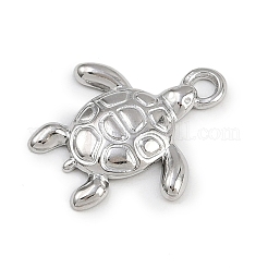 海洋動物 304 ステンレススチールペンダント  カメのチャーム  変色しない  ステンレス鋼色  20x18x2.5mm  穴：1.9mm&nbsp;STAS-K287-07C-P
