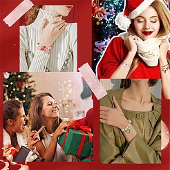 Diyのクリスマスブレスレット作りキット  ロンデル＆オーバル＆ストロベリーCCBプラスチック＆ポリマークレイラインストーン＆ガラスビーズを含む  ワード＆ツリー＆キャンディケイン合金ペンダント  ミックスカラー  275個/箱&nbsp;BJEW-SC0001-07