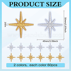 120Pcs 2 Colors Computerized Embroidery Cloth Iron on/Sew on Patches&nbsp;DIY-MA0006-80