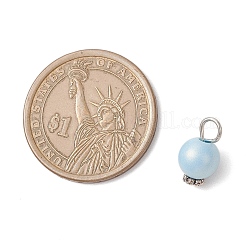 オペークアクリルパーツ  ラウンド  プラチナ  14.5x8mm  穴：3mm&nbsp;PALLOY-JF04254-01