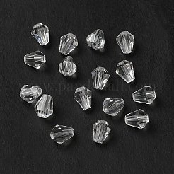 ガラス k9 ガラス  模造オーストリアクリスタルビーズ  多面カット  ダイヤモンド  透明  6x5mm  穴：1mm&nbsp;GLAA-H024-13C-01