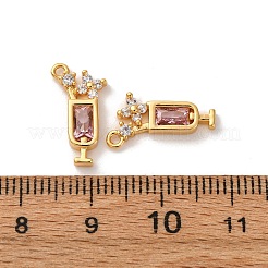 Brass Micro Pave Cubic Zirconia Pendants&nbsp;KK-K382-28G-02