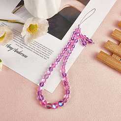 Round Synthetic Moonstone Beaded Mobile Straps&nbsp;HJEW-SW00042-07