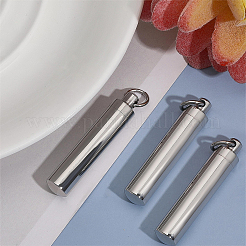 304ステンレススチール製香水瓶ペンダント3個  ウィッシングボトル  コラム  ステンレス鋼色  38x8mm&nbsp;STAS-CA0002-08