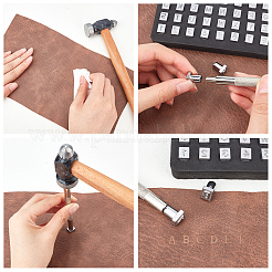 DIYの文字と数字のスタンピングパンチツールセット  炭素鋼革スカイビングナイフ  ステンレス鋼ポリマークレイツール  プラチナ＆ステンレス鋼色  10x8x13.5mm  94x8mm  1セット&nbsp;TOOL-PH0017-51