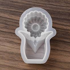 DIYキャンドルシリコンモールド  レジン型  花  ホワイト  77x55x25.5mm&nbsp;LS-SIMO-P013-02B