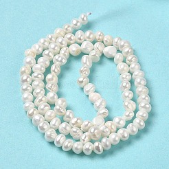 天然養殖淡水パールビーズ連売り  両面研磨  グレード3a+  貝殻色  4~4.5x4.5~5x3.5~4mm  穴：0.5mm  約83~85個/連  13.98''（35.5センチメートル）&nbsp;PEAR-E017-25