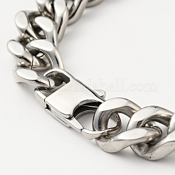 Non-Tarnish 201 Stainless Steel Curb Chain Bracelet for Men Women&nbsp;LS-BJEW-H550-06A-P