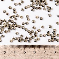 MIYUKIラウンドロカイユビーズ  日本製シードビーズ  （rr349)ダークブルーの裏地付きトパーズ光沢  8/0  3mm  穴：1mm  約422~455PCS /ボトル  10 G /ボトル&nbsp;SEED-JP0009-RR0349