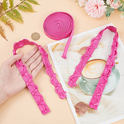 女性用ウェディングドレスジッパー交換用1セット  調節可能なフィット サテン コルセット バック キット  レースアップ フォーマルウエディングドレス  濃いピンク  ループリボン：490x24~26x2mm  リボン：3500x15x1mm&nbsp;DIY-BC0009-93A