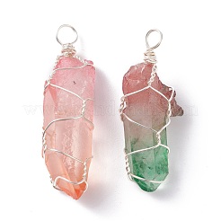Natural Dyed Quartz Bead Pointed Pendants&nbsp;PALLOY-JF00921-S