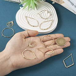 10Pcs 5 Style Brass Open Back Bezel Pendants&nbsp;KK-TA0001-35