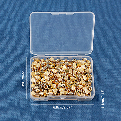 真鍮製ネジ式クラスプ  コラム  ゴールドカラー  10x4mm  100個/箱&nbsp;KK-FH0001-07G