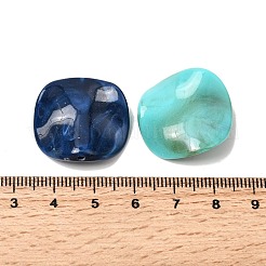 不透明アクリル天然石風ビーズ  ツイストフラットラウンドツートン  ミックスカラー  24~25x24~25x5mm  穴：1.8mm  約263個/500g&nbsp;OACR-G061-01