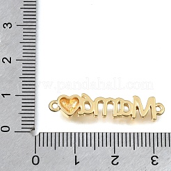 Mother's Day Brass Word Mama with Heart Links Connector Charms&nbsp;KK-C263-25A-G