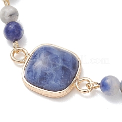 Natural Gemstone Link Chain Bracelets for Women&nbsp;BJEW-JB13315