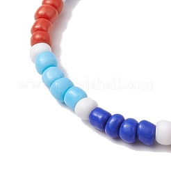 夏のビーチヒトデ合成ターコイズ＆パールブレスレットセット  4mm ラウンドガラスシードビーズスタッキングストレッチブレスレット（女性用）  ヒトデ  内径：2-1/8インチ（5.5cm）  1個/スタイル&nbsp;BJEW-JB10347-01