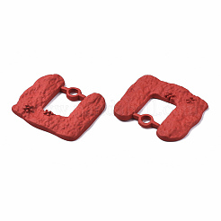 スプレープリント合金ペンダント  カドミウムフリー＆ニッケルフリー＆鉛フリー  バッグ  ブラウン  21x24.5x2.5mm  穴：2.5mm&nbsp;PALLOY-Q434-011G-NR