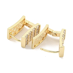 Brass Micro Pave Clear Cubic Zirconia Hoop Earrings for Women&nbsp;EJEW-S228-02G