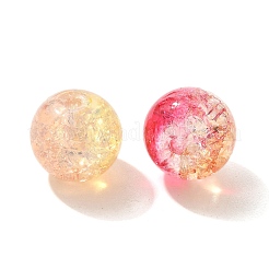 混合スタイルのガラスビーズ  ラウンド  ピンク  8~10mm&nbsp;X1-GLAA-XCP0012-02B