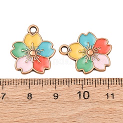 合金エナメルチャーム  赤銅鉱  花  20.5x17.5x2.5mm  穴：2.5mm&nbsp;PALLOY-F319-02D-R