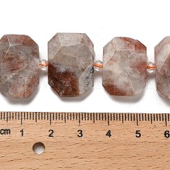天然石サンストーンビーズ連売り  ガラスビーズ  多面カット  長方形  20.5~22.5x15.5~16.5x6.5~7.5mm  穴：1.6mm  約21個/連  15.12~15.28''（38.4~38.8センチメートル）&nbsp;G-H078-B01-01