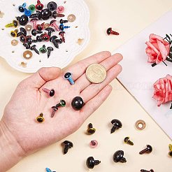 クラフト用品プラスチックぬいぐるみや人形の目パーツ  安全目とクラフトプラスチック人形の鼻  ミックスカラー  12mm&nbsp;DIY-PH0001-62