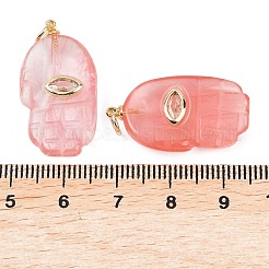 Cherry Quartz Glass Pendants&nbsp;G-Z134-05C