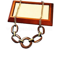 Alloy with Acrylic Oval Link Chain Pendant Necklace & Stud Dangle Earring Sets&nbsp;FS-WGB1D27-01