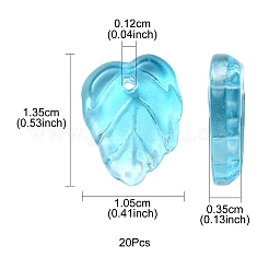 Autumn Theme Two-Tone Transparent Glass Charms&nbsp;GLAA-YW0001-53B