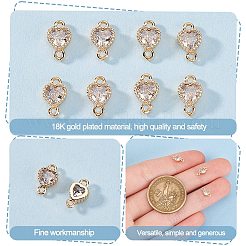 20Pcs Brass Pave Clear Cubic Zirconia Links&nbsp;KK-GO0001-93