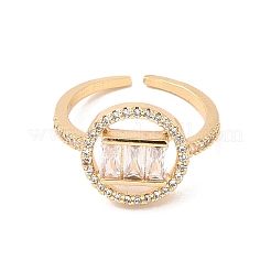 Brass Micro Pave Cubic Zirconia Open Cuff Rings&nbsp;RJEW-R146-04B-G