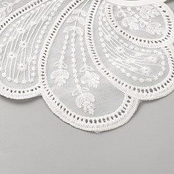 ポリエステル刺繍レディースカラー  ミニマント  服飾材料  ホワイト  1360mm&nbsp;AJEW-A070-01