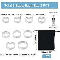 12Pcs 6 Size Grooved Plain 304 & 201 Stainless Steel Finger Ring for Couple Lovers&nbsp;RJEW-UN0001-13