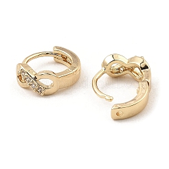 Brass Micro Pave Cubic Zirconia Hoop Earrings&nbsp;EJEW-D078-54KCG