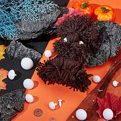 136セット10種類のプラスチック製安全目  ガスケット付き  かぎ針編みのおもちゃやぬいぐるみ用の半円形のクラフトアイ  ホワイト  16.5~26.5x9.7~30.5mm&nbsp;DIY-PH0017-94