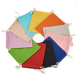 11色の長方形布製梱包ポーチ11個  巾着袋  ミックスカラー  16x12.85x0.45cm  1pc /カラー&nbsp;ABAG-TA0001-87C
