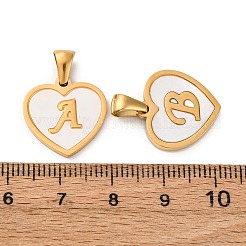 Natural Shell Heart with Initial Letter Pendants&nbsp;STAS-I353-03G