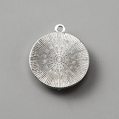 プラスチックチャーム  合金パーツ  ナザールボンジュウ付きフラットラウンド  アンティークシルバー  26x22.5x5.5mm  穴：1.8mm&nbsp;FIND-WH0110-272E-AS