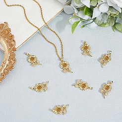 8Pcs Brass Micro Pave Cubic Zirconia with Resin Pendants&nbsp;KK-BBC0020-65