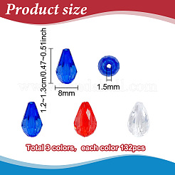 396Pcs 3 Colors Transparent Acrylic Beads&nbsp;TACR-PH0002-05