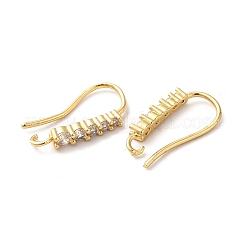 Brass Micro Pave Clear Cubic Zirconia Earring Hooks&nbsp;X-ZIRC-Q201-09G