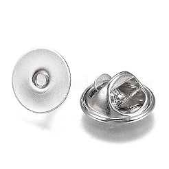 真鍮製バタフライクラッチピンバック  ラペルピンバック  プラチナ  8x11.5x6mm  穴：1.2mm  ピン：1mm  50セット /バッグ&nbsp;KK-Z003-01P
