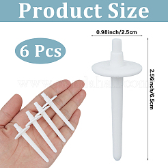 ワイヤーのためのプラスチック製の空のスプール  スレッドボビン  ホワイト  6.55x2.55cm&nbsp;WOOD-CN0001-30