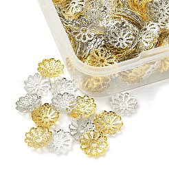 300Pcs 3 Colors Flower Iron Bead Caps&nbsp;IFIN-YW0001-81