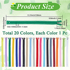 20Pcs 20 Colors Nylon Zipper with Metal Star Zipper Sliders&nbsp;DIY-CY0003-50