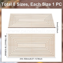 木製の切り抜き線路  長方形  30~270x210~350x5mm  8個/セット&nbsp;WOOD-WH0050-038A