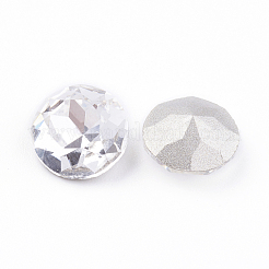 Pointed Back & Back Plated Glass Rhinestone Cabochons&nbsp;RGLA-J012-10mm-001