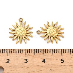 304ステンレスペンダント  太陽のチャーム  イオンプレーティング（ip）  14KGP本金メッキ  15.5x13.5x1.5mm  穴：1.5mm&nbsp;STAS-R151-05G